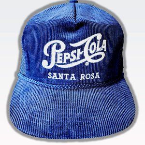 Vintage Pepsi Cola Corduroy Snapback Trucker Hat